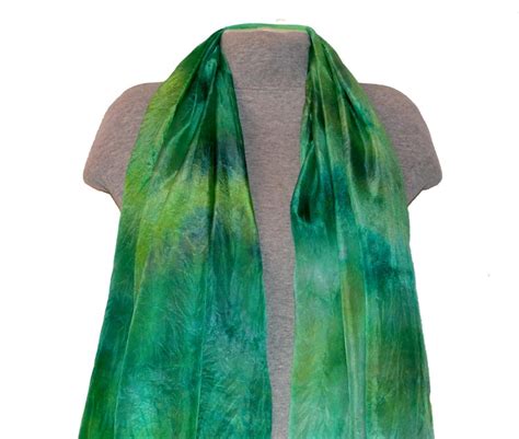 Emerald Green Silk Scarf Women Hand Painted Shawl Hand Dyed Etsy