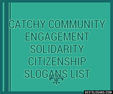 catchy community engagement solidarity citizenship slogans  generator phrases