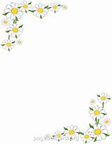 Daisy Border Borders Printable Clipart Clip Templates Flower Word Frames Microsoft Floral Paper Daisies Pageborders Frame Boarder Yellow Pages Background sketch template