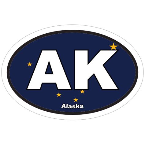 alaska ak state flag oval sticker