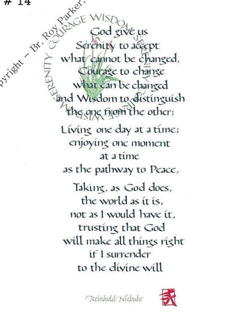 serenity prayer calligraphy print  br roy parker ohc etsy