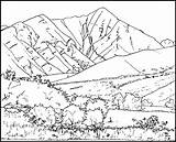 Mountain Coloring Pages Printable Nature sketch template