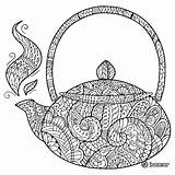 Coloring Teapot Zentangle Zen sketch template