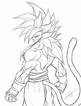 Goku Ssj4 Lineart Deviantart Manga Anime sketch template