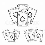Cards Playing Drawing Getdrawings Sketch sketch template