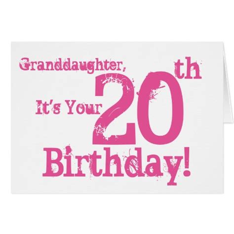 granddaughters  birthday  pink greeting card zazzle