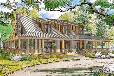 rustic country home plan  wraparound porch mk architectural designs house plans