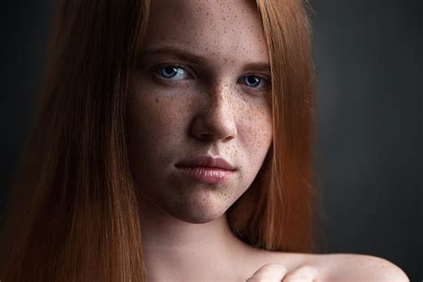 Women Model Redhead Portrait Face Freckles Green Eyes Hd