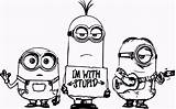 Minions Coloring Pages Cute Kids Stupid Easy Despicable Cartoons Im Cool Known Them Find Will sketch template
