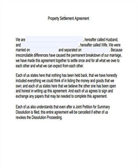Sample Settlement Agreement Form The Document Template