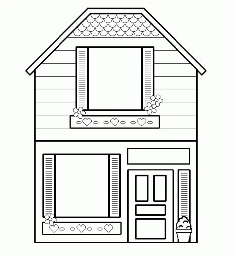 house coloring page printable