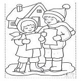 Kleurplaten Sneeuw Schnee Neige Kerst Malvorlagen Inverno Cantando Singen Hiver Coloriages Weihnachtslied Canta Zingen Villancicos Kerstlied Canti Chants sketch template