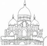 Colorir Destinos Monumentos Livro Viagens Catedral Lalarebelo Moscou França Coeur Desenhar Paisagens Igrejas Cidades Visitar Sacré sketch template