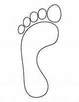 Footprint Outline Template Foot Printable Footprints Coloring Pattern Drawing Baby Clip Pages Clipart Print Stencils Feet Left Right Prints Jesus sketch template