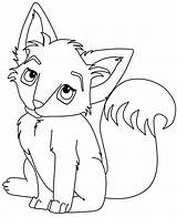 Coloring Fox Pages Baby Cute Library Clipart Line sketch template