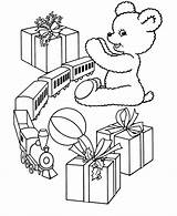 Coloring Christmas Toys Pages Gift Gifts Toy Train Printable Scenes Presents Color Print Sheets Kids Printables Bear Set Animals Online sketch template