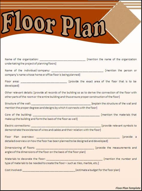floor plan template professional word templates