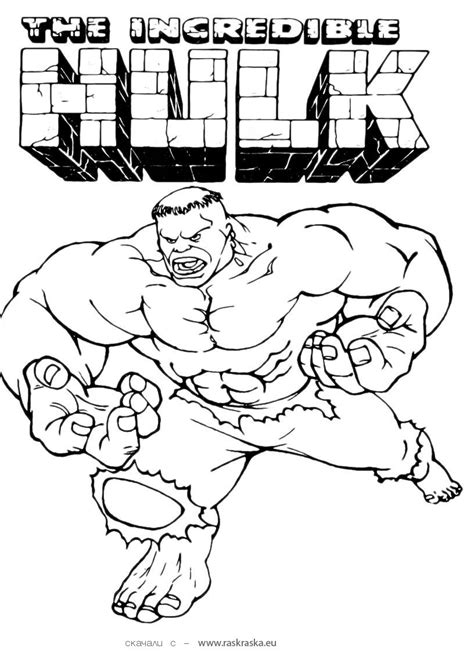 marvel superhero  incredible hulk coloring page printable  kids