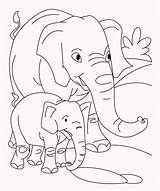 Elephant Coloring Pages Baby Their Animals Babies Drawing Mother Color Printable Kids Getdrawings Getcolorings Print Draw sketch template