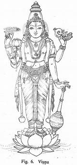 Hindu Gods Vishnu Pencil Drawings Coloring Sketch Indian Outline Visnu Ancient Lord Pages Krishna Goddess Sketches Hinduism Painting Paintings Book sketch template