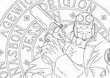 Hellboy Coloring Pages Printable Supercoloring Cartoon Categories Drawing sketch template