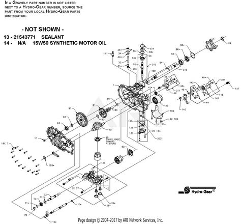 gravely   compact pro  parts diagram  hydro gear hydrostatic pump left side