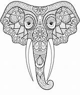 Elephant Zentangle Stylized Freehand sketch template