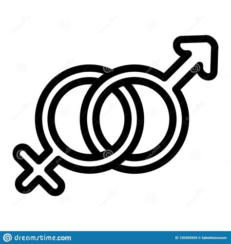 Male And Female Symbols Line Icon Gender Sign Vector