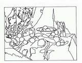 Coloring Pages Colouring Still Life Masterpiece Famous Printable Work Kids Cezanne sketch template