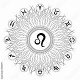 Mandala Zodiac sketch template