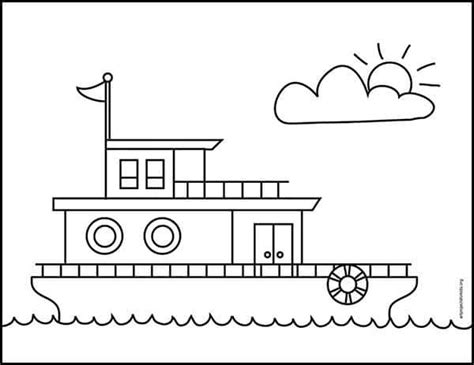 coloring page  houseboat
