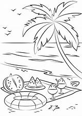 Picnic Lato Morzem Nad Spiaggia Kolorowanka Druku Stampare Supercoloring Playas Picknick Cerca Malvorlagen Pokoloruj Disegnare Drukowanka sketch template