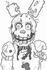 Freddy Nights Springtrap Five Coloring Pages Drawing Freddys Fnaf Spring Draw Trap Printable Sketch Color Foxy Template Finished Tutorial Print sketch template