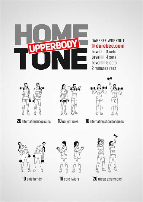 home upperbody tone workout  darebee fitness workout homeworkout strength upperbody