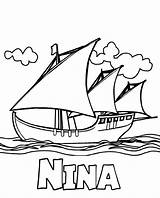 Santa Pinta Columbus Coloring Nina Maria Pages Ships La Fleet Kids Printable Color Getdrawings Getcolorings Choose Board sketch template