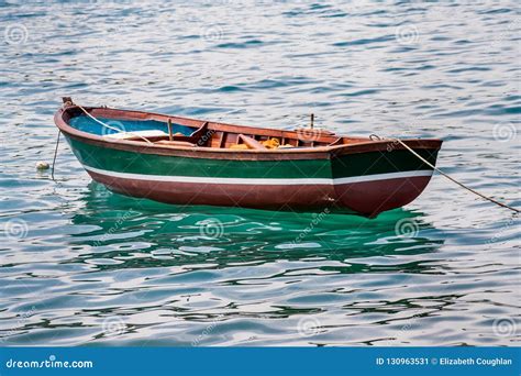 empty rowing boat floating   water stock image image  lonely