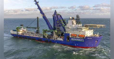 mcdermott takes delivery  upgraded  lay vessel amazon offshore