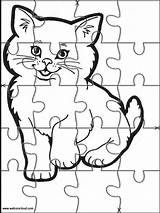 Puzzles Jigsaw Colorear Rompecabezas Websincloud Gato Gatito Papercraft Recortable Sobres Ossorio 99worksheets Botas Librosgratispapercraftymas sketch template
