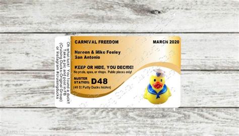 carnival inspired laminated cruise duck tags etsy   printing
