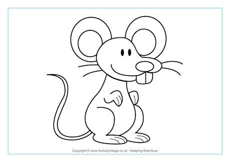 mouse colouring page