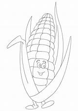 Corn Coloring Cob Pages Ear Color Dots Sheet Vegetables Comments Print Library sketch template