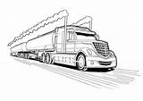 Tanker Colouring Camiones Trailor Colorear Trailers Kenworth sketch template