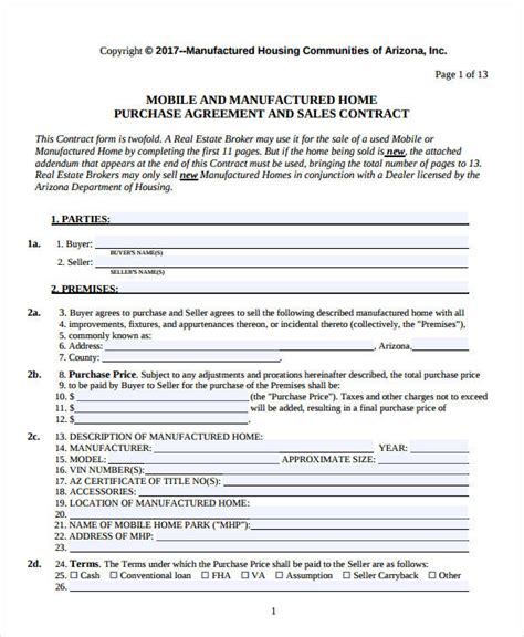 home purchase agreement templates