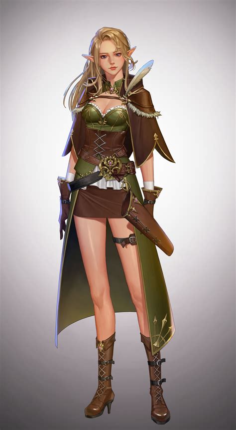 artstation elf archer yeongyeong song female elf fantasy female