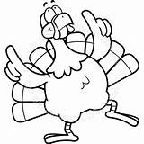 Turkey Clipart Happy Outline Coloring Cartoon Drawing Dance Dancing Bird Cute Doing Vector Printable Template Thoman Cory Thanksgiving Body Outlined sketch template