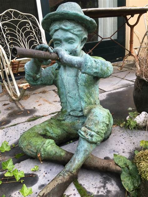 bronzen tuinbeeld de tuinfluiter catawiki