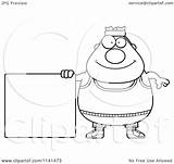 Plump Gym Sign Man Clipart Cartoon Thoman Cory Outlined Coloring Vector Royalty Collc0121 sketch template