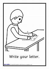 Colouring Posting Letter sketch template
