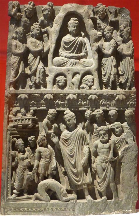 relief with buddha shakyamuni meditating in the indrashala