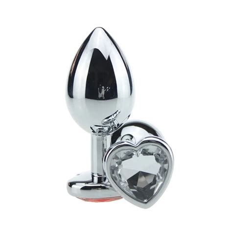 medium size heart diamond anal butt plug sex toys for men women love